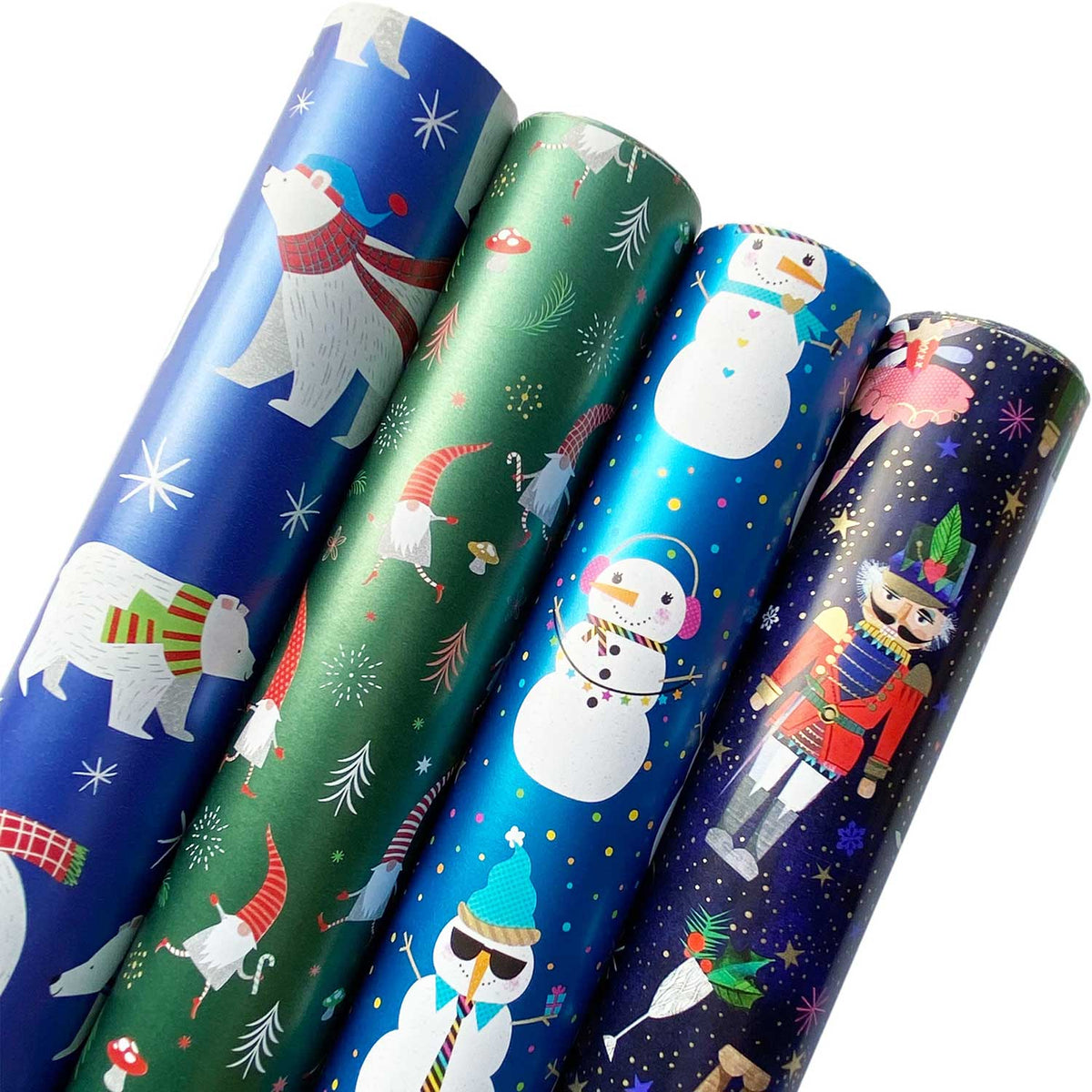 Christmas Wrapping Paper Roll Bundle with Cut Lines on Reverse – Present  Paper
